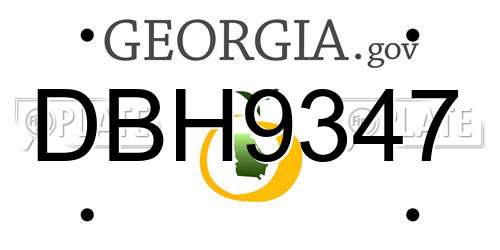 DBH9347 Georgia License Plate