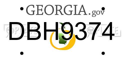 DBH9374 Georgia License Plate
