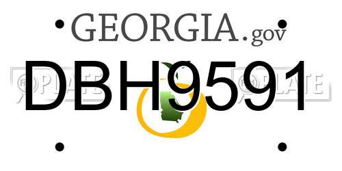 DBH9591 Georgia License Plate