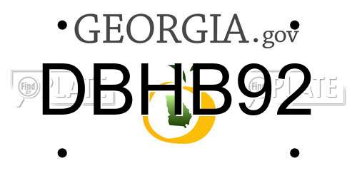 DBHB92 Georgia License Plate