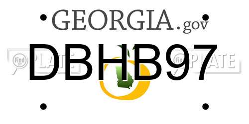 DBHB97 Georgia License Plate
