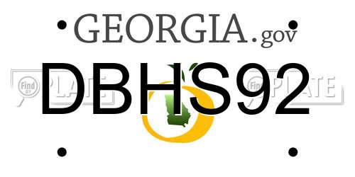 DBHS92 Georgia License Plate
