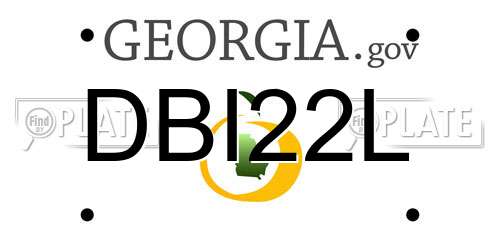 DBI22L Georgia License Plate