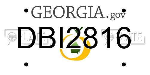 DBI2816 Georgia License Plate