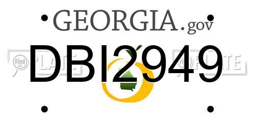 DBI2949 Georgia License Plate