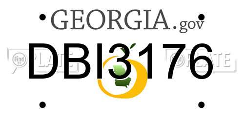 DBI3176 Georgia License Plate