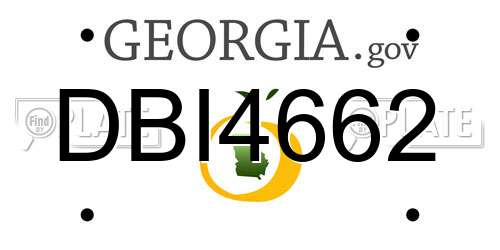 DBI4662 Georgia License Plate