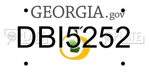 DBI5252 Georgia License Plate