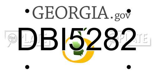 DBI5282 Georgia License Plate