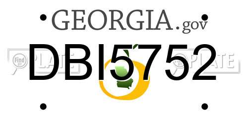 DBI5752 Georgia License Plate