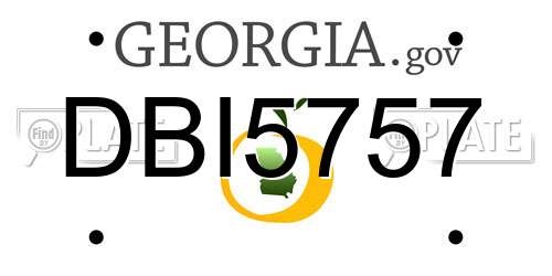 DBI5757 Georgia License Plate