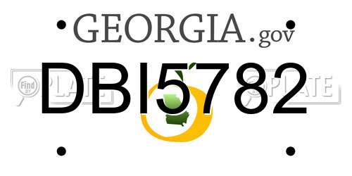 DBI5782 Georgia License Plate