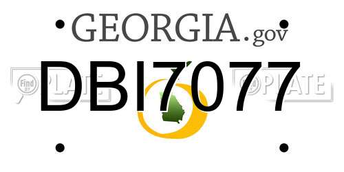 DBI7077 Georgia License Plate