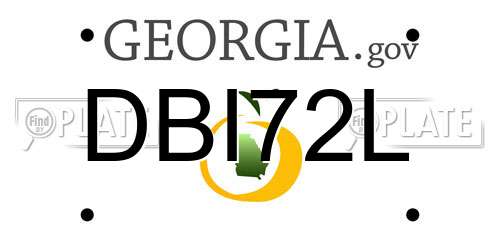 DBI72L Georgia License Plate