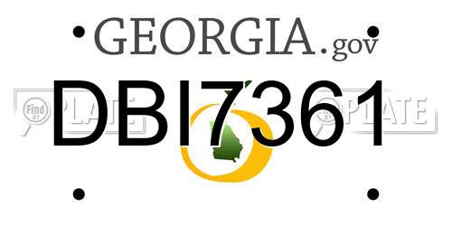 DBI7361 Georgia License Plate