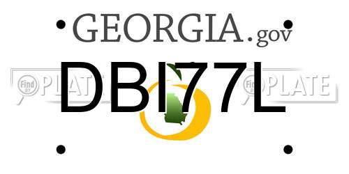 DBI77L Georgia License Plate