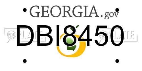 DBI8450 Georgia License Plate