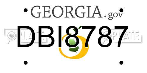 DBI8787 Georgia License Plate
