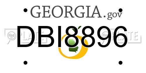 DBI8896 Georgia License Plate