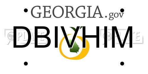 DBIVHIM Georgia License Plate