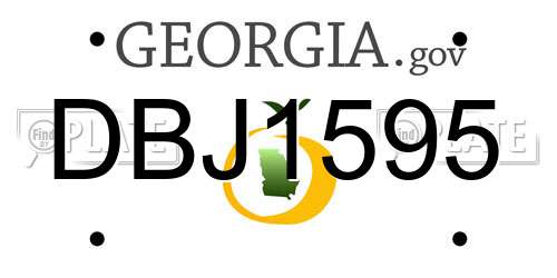 DBJ1595 Georgia License Plate
