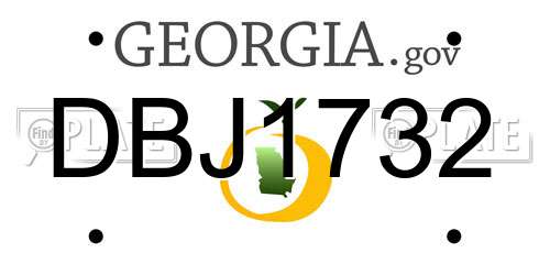 DBJ1732 Georgia License Plate