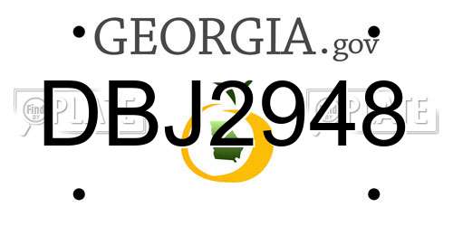 DBJ2948 Georgia License Plate
