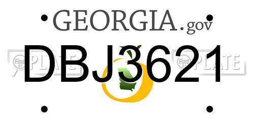 DBJ3621 Georgia License Plate