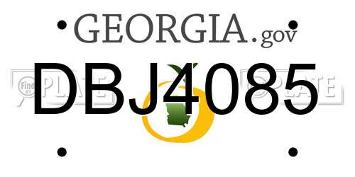 DBJ4085 Georgia License Plate
