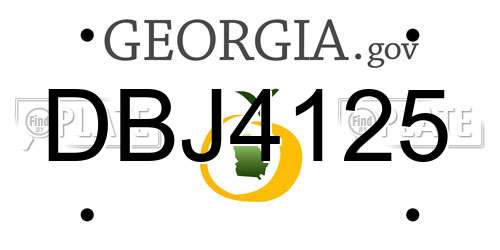 DBJ4125 Georgia License Plate