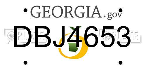 DBJ4653 Georgia License Plate
