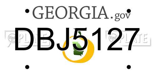 DBJ5127 Georgia License Plate