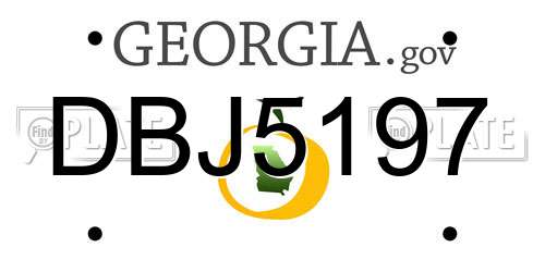 DBJ5197 Georgia License Plate