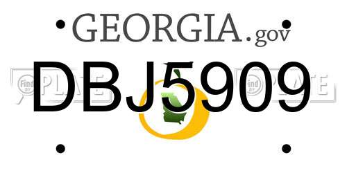 DBJ5909 Georgia License Plate