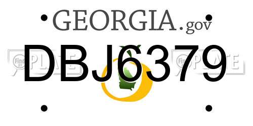 DBJ6379 Georgia License Plate
