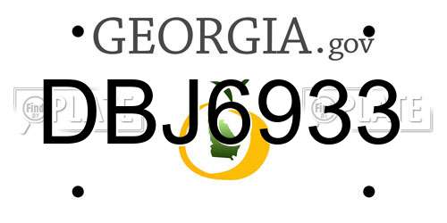 DBJ6933 Georgia License Plate