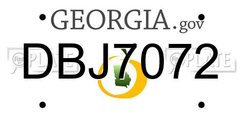DBJ7072 Georgia License Plate