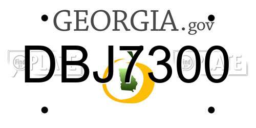 DBJ7300 Georgia License Plate