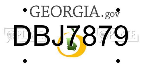 DBJ7879 Georgia License Plate