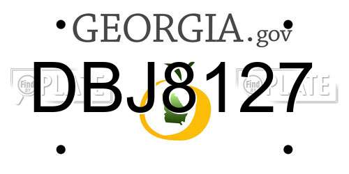 DBJ8127 Georgia License Plate