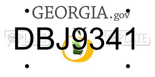 DBJ9341 Georgia License Plate