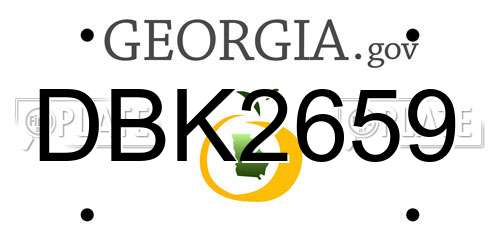 DBK2659 Georgia License Plate