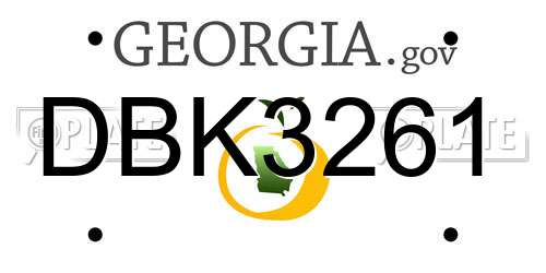 DBK3261 Georgia License Plate
