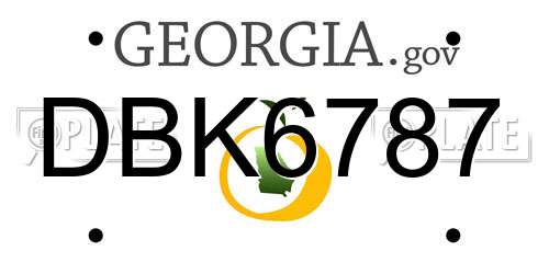 DBK6787 Georgia License Plate