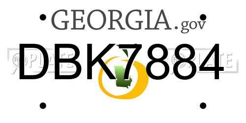 DBK7884 Georgia License Plate