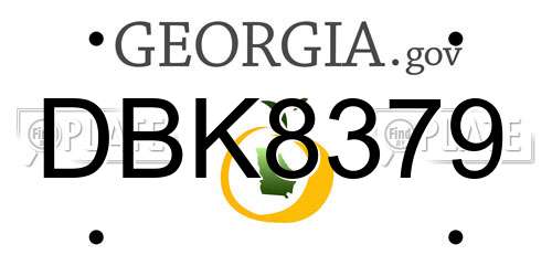 DBK8379 Georgia License Plate