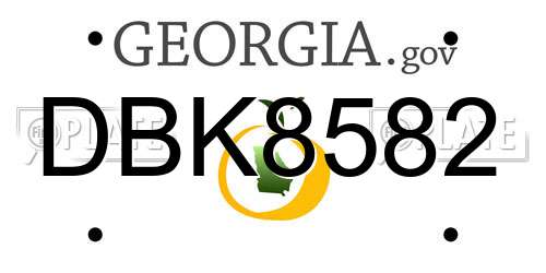 DBK8582 Georgia License Plate