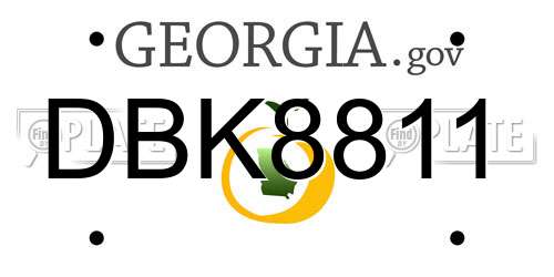 DBK8811 Georgia License Plate