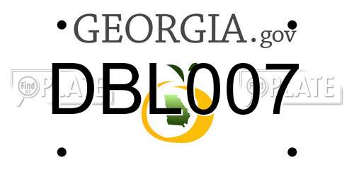 DBL007 Georgia License Plate