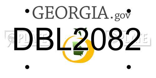 DBL2082 Georgia License Plate